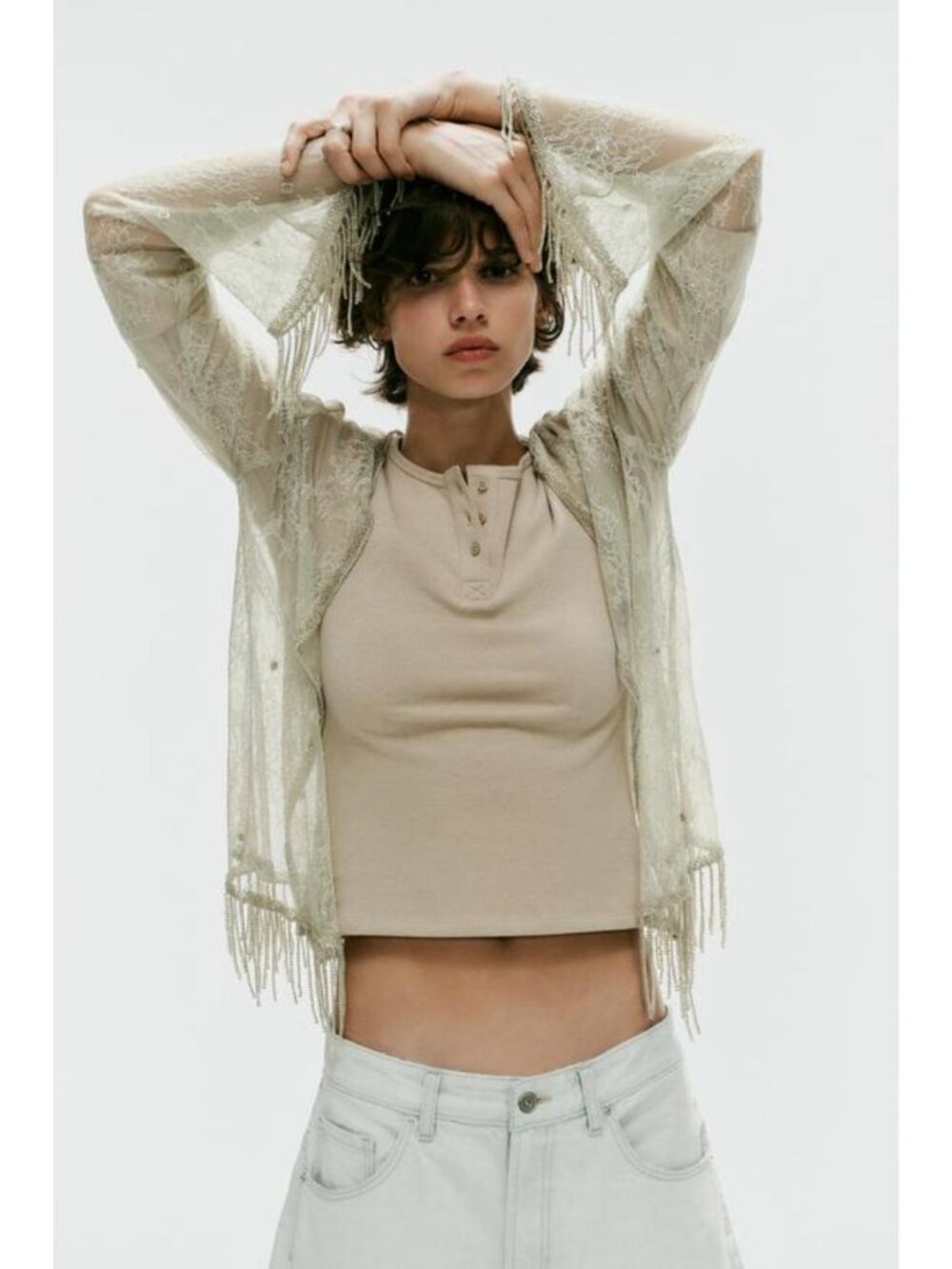 ZARA BEADED LACE JACKET 5063/807/526